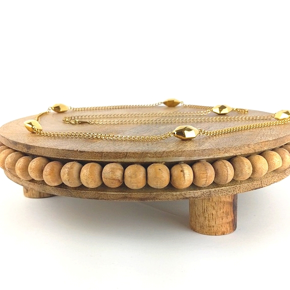 Gold Beaded Matinee Necklace - Picture 3 of 6